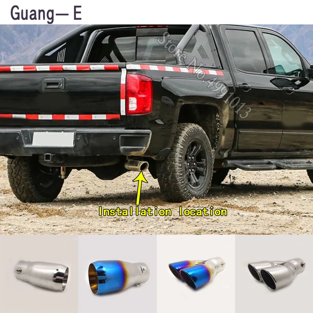 

car stickers muffler exterior back end pipe dedicate exhaust tip tail outlet ornament For Chevrolet Silverado 2016 2017 2018