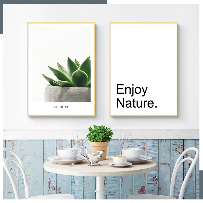 Cactus Canvas Painting Plant Prints Sea Side Wall Art Poster and Print Decorative Picture for Living Room Home Decor (3)