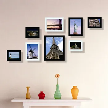 

8pcs/lot Classic black and white frame combination photo wall frame wall frames portfolio home decoration wedding decoration