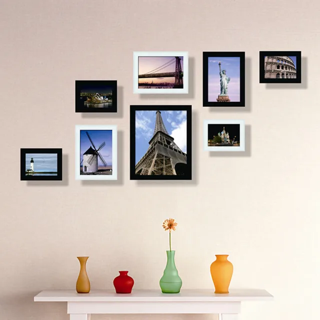 8pcs lot classic black and white frame combination photo wall frame