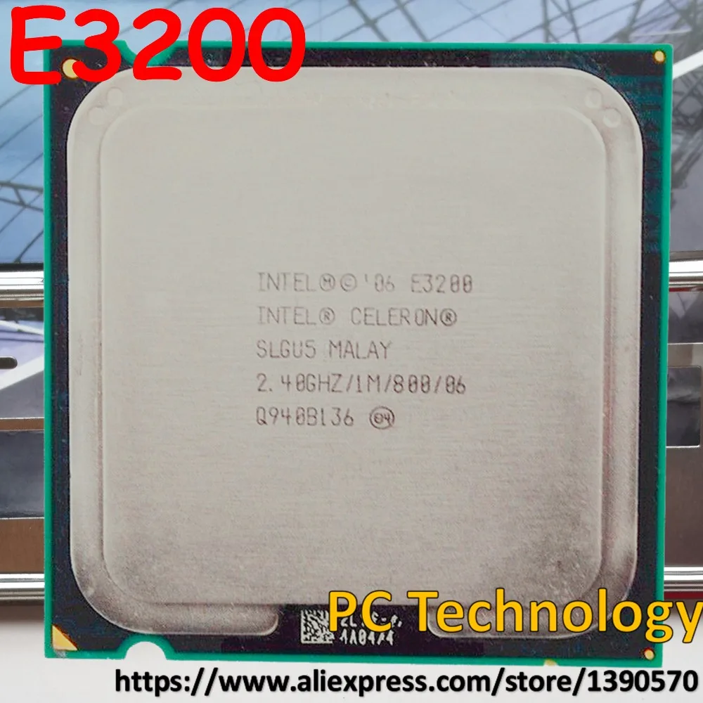 Оригинальный двухъядерный процессор Intel CELERON E3200 E 3200 1M/2 40 ГГц/800 МГц/LGA775 Бесплатная