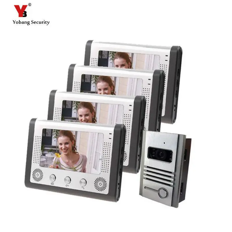 

Yobang Security freeship DHL Door Phone Video intercom Doorbell IR Vision 7Inch indoor video doorphone Monitor video interphone