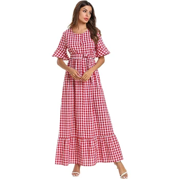 

Plus Size Robe Femme Vestidos Verano 2019 Summer Ukraine Plaid Maxi Women Bandage Dress Vestido De Festa Longo Elbise Sukienki