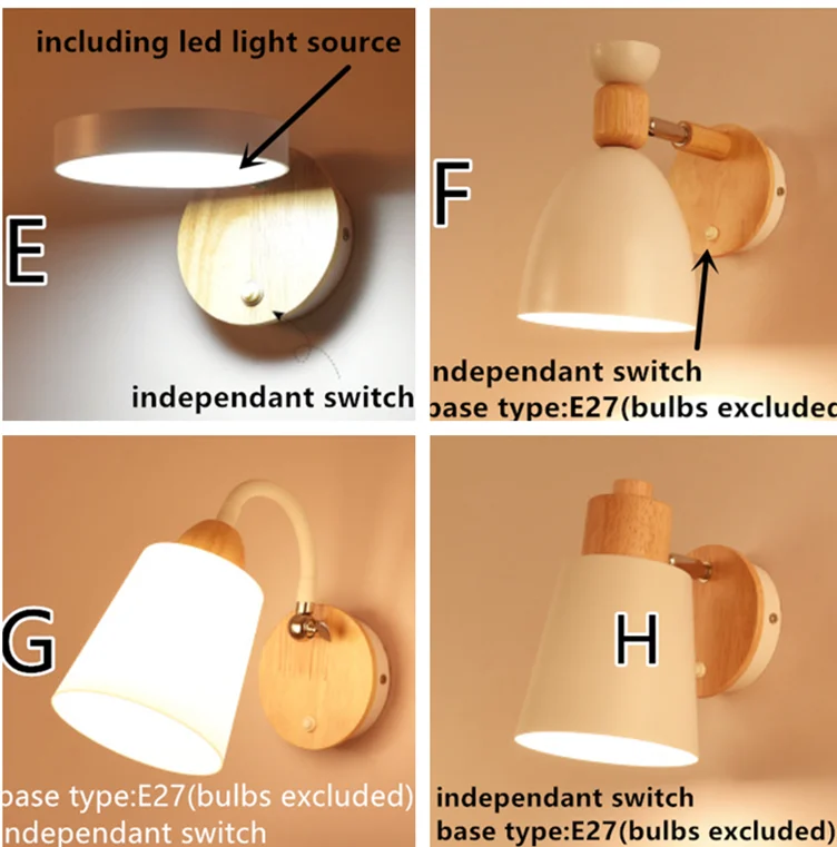 Скандинавский деревянный светодиодный настенный светильник для помещений, современный деревянный настенный светильник с переключателем, светильник, прикроватный коридор, домашний декор для отеля, светильник для комнаты, ing