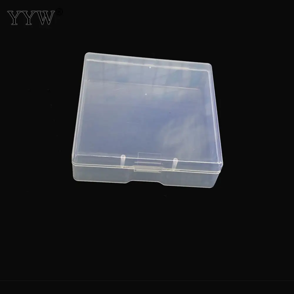 

Rectangular Plastic Clear Storage Box Jewelry Beads Collection Container Organizer Jewelry Beads Container 80x80x25mm