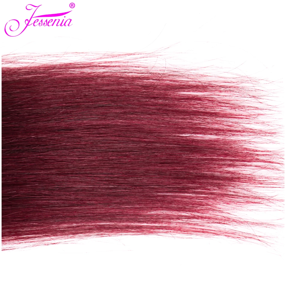 Jessenia перуанские прямые пучки волос 99J/бордовый Remy 100% натуральные волосы Связки 3 шт. 8 "-26" Бесплатная доставка супер упругий