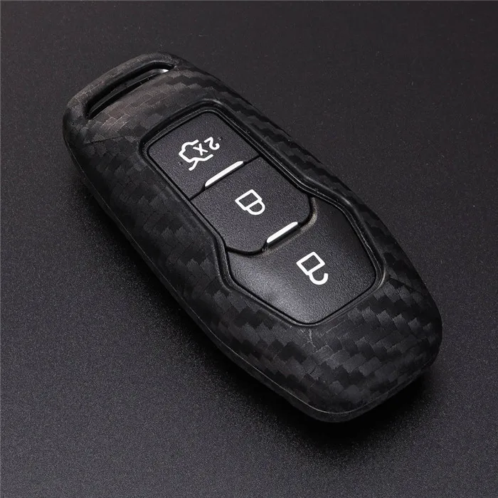 only key cover Чехол для автомобильного ключа из углеродного волокна для Ford Fiesta ST Ranger Mondeo MK4 MK5 Explorer 5 Focus F15 Everest S-MAX Fusion 2,0 T - Название цвета: only key cover