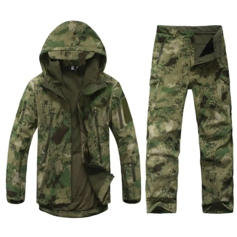 

Mounchain Men Softshell Fleece Jacket Outdoor Camping Hiking + Pants Set