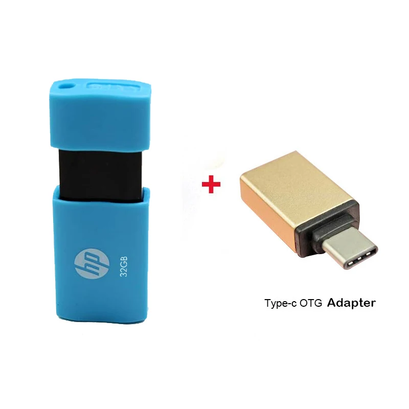 Оригинальная USB-флешка HP Pendrive пластмассовая синяя 32G V152W флеш-накопитель USB-накопитель мини-накопитель U дисковая флешка - Цвет: V152W 32G PlusType-c