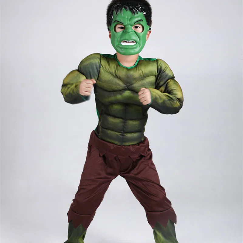 

The Avengers Hulk Batman Costume for boys Cosplay Halloween Costume for kids Carnival Clothes Children Gifts Fantasy Muscle Mask