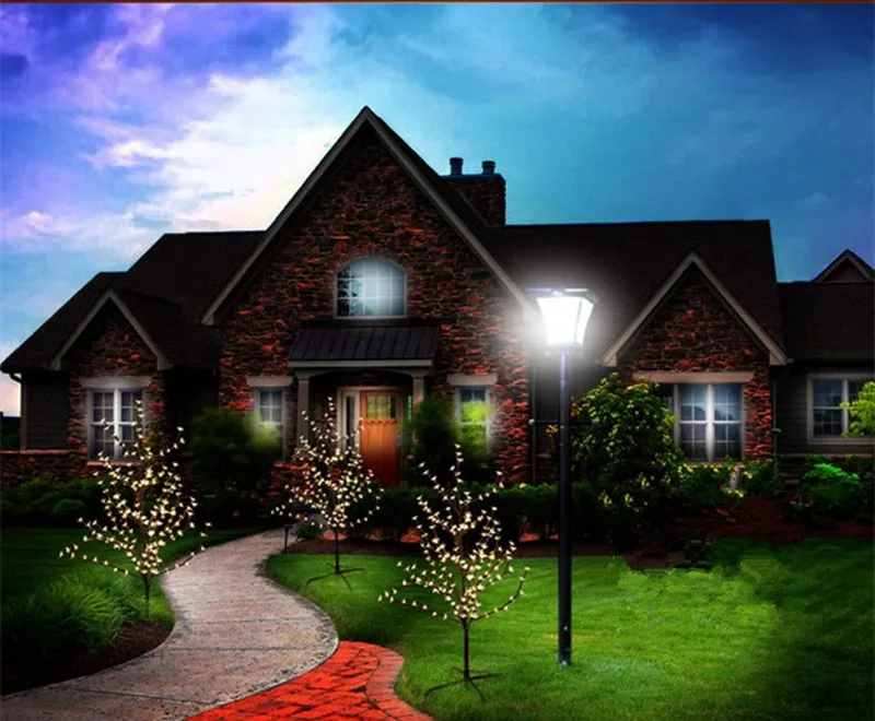 Персиковый Цветок, светодиодный светильник на солнечной батарее, сказочный светильник, наружный декоративный светильник для сада, рождественской елки, газона, пейзажа, 5-52 м