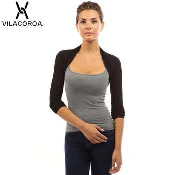 

Women's Long Sleeve Bolero Shrug Casual White Long Sleeve Open Stitch Women Outerwear Coats