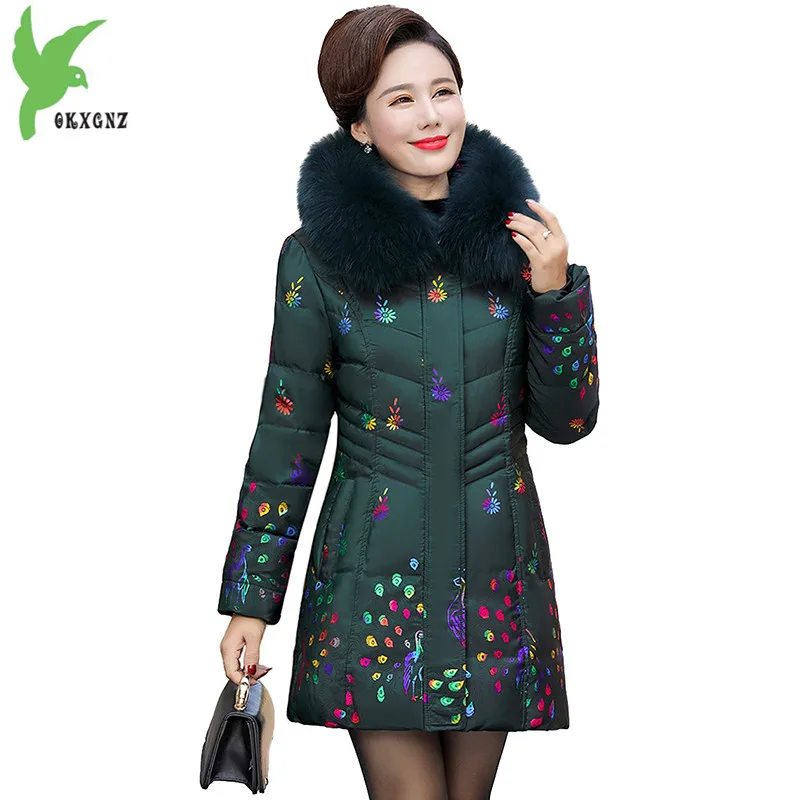 Winter Down jacket for Middle aged Female Plus size 5XL