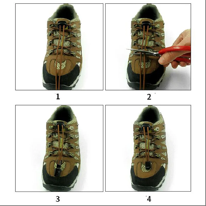 New 1 Pair Fashion Locking no Tie Lazy ShoeLaces Sneakers Elastic Shoelace Old People Adult Children Safe Elastic Laces Cordones