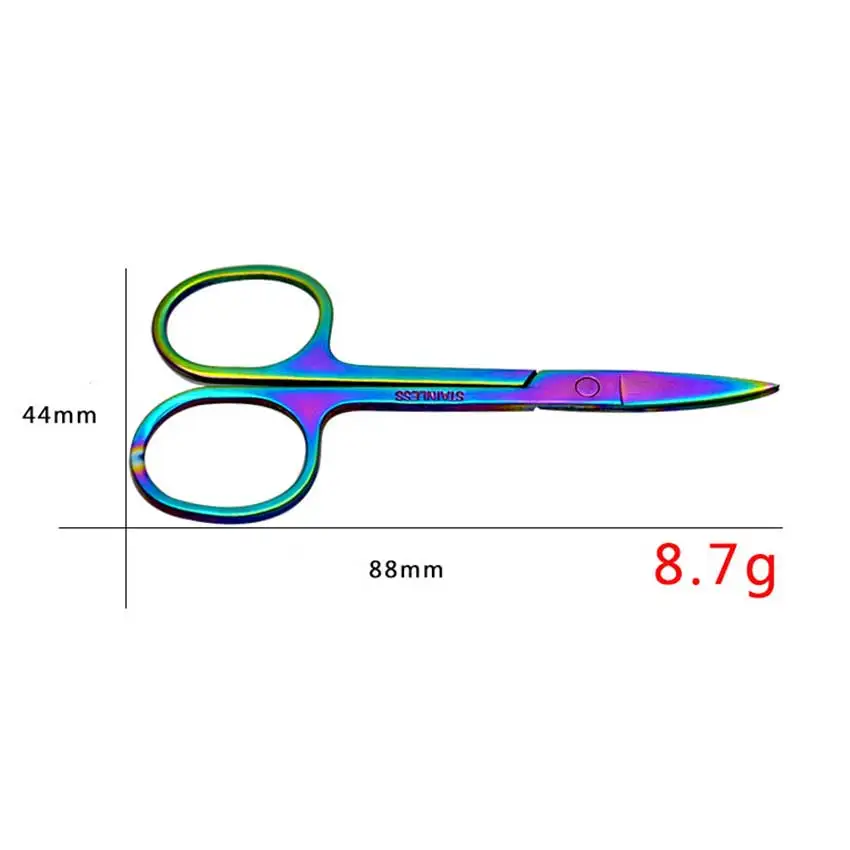 1 шт. Радуга Хамелеон нержавеющая сталь Ножницы для бровей сдвига лица удаления волос Красота Макияж инструмент интимные аксессуары