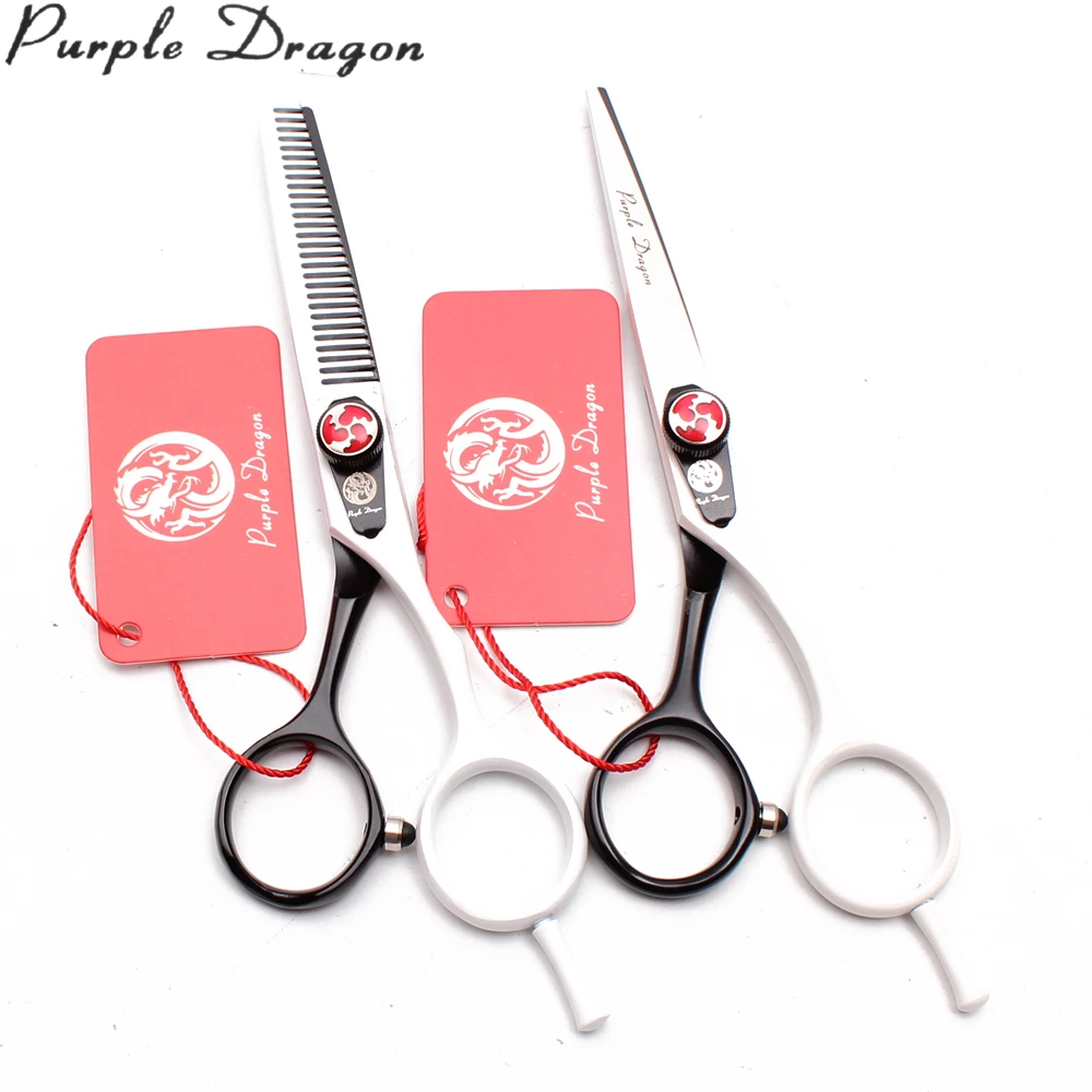 

6" Stainless White&Black Hairdressing Scissors Straight Shears Thinning Shears Barber Scissors Professional Hair Scissors Z1018