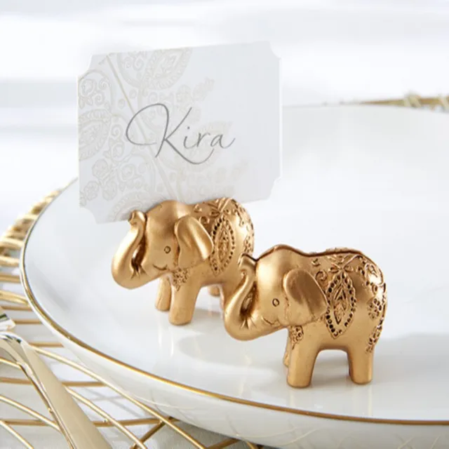100pcs Lot Lucky Gold Elephant Place Card Holders Table Name Holder 100pcs Lot Lucky Gold Elephant Place Card Holders Table Name Holder Wedding Centerpiece