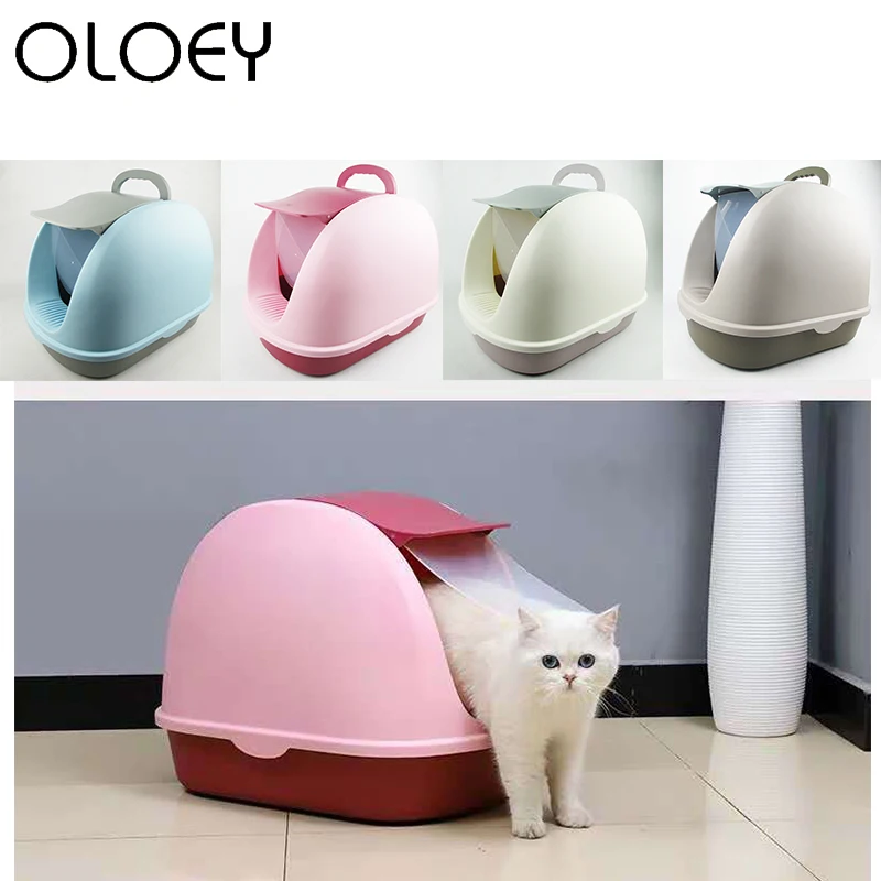 

Large Space Cat Litter Box Luxury Fully Enclosed Anti-spatter Flip Cover Deodorant Cat Toilet Basin Supplies Drawer