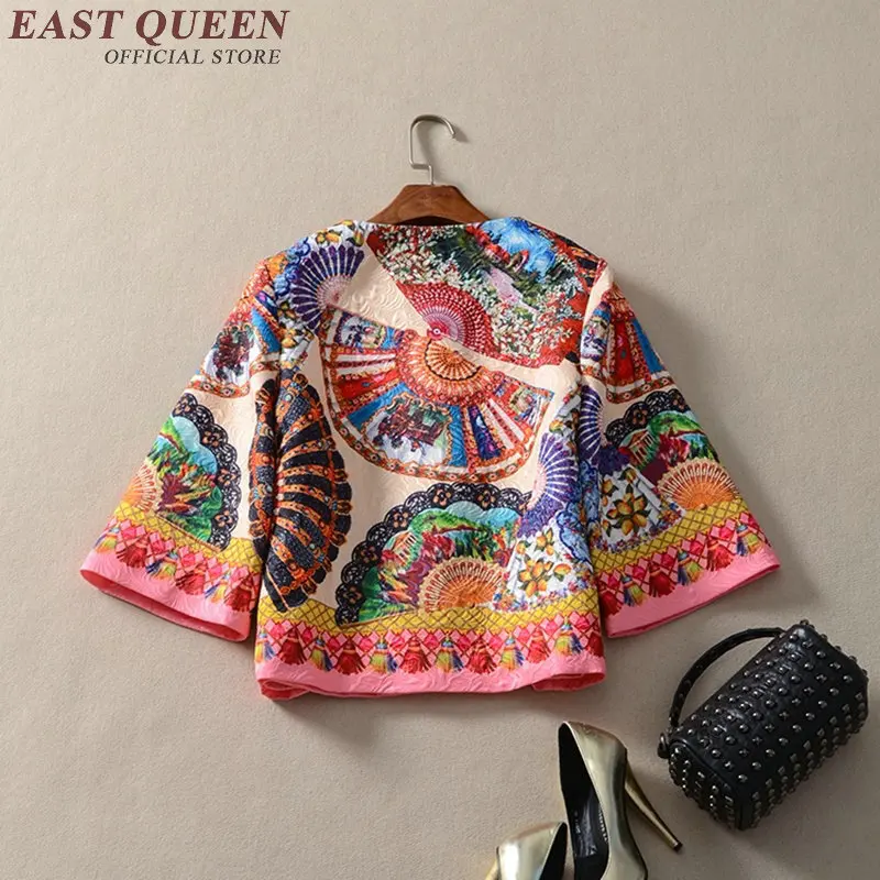 boho jacket casual bomber jacket embroidery boho clothing Boho chic style colorful half sleeve short coats AA1932 Q