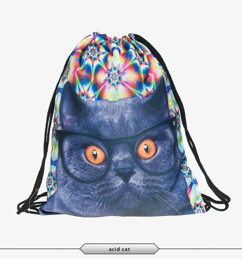 Cat Escape 3D печати Для женщин классический навсегда бренд Mochila Escolar человек сумки