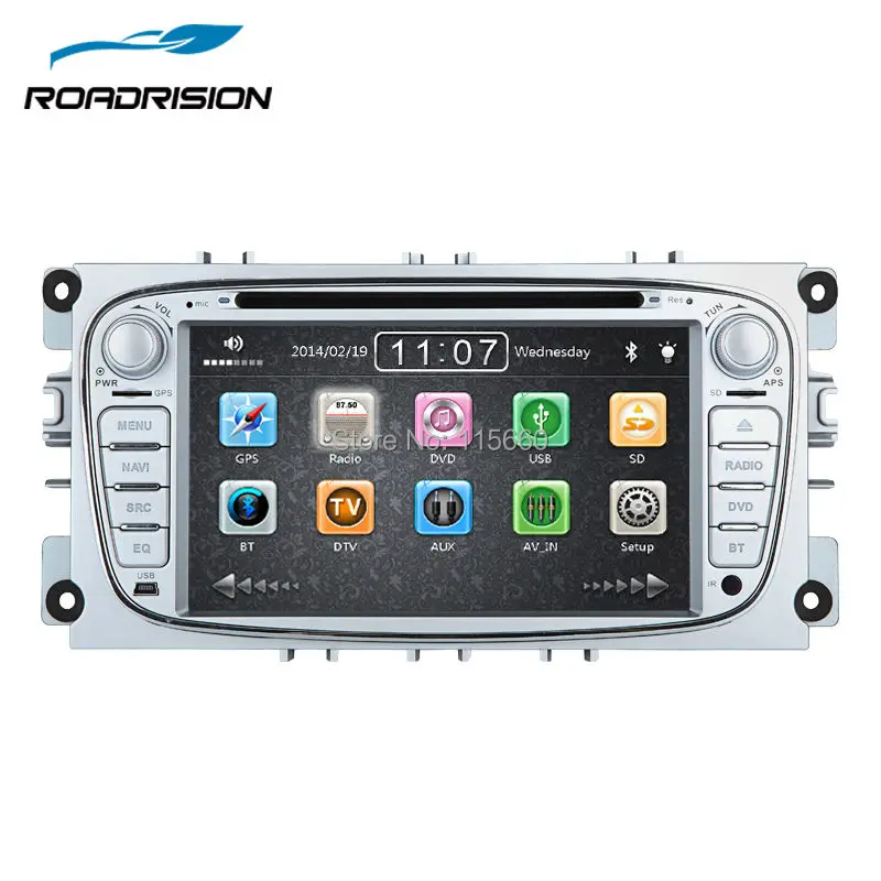 Автомобильный dvd плеер RoadRision 7 дюймов GPS для Ford focus II 2 mondeo S max C с Bluetooth Авторадио