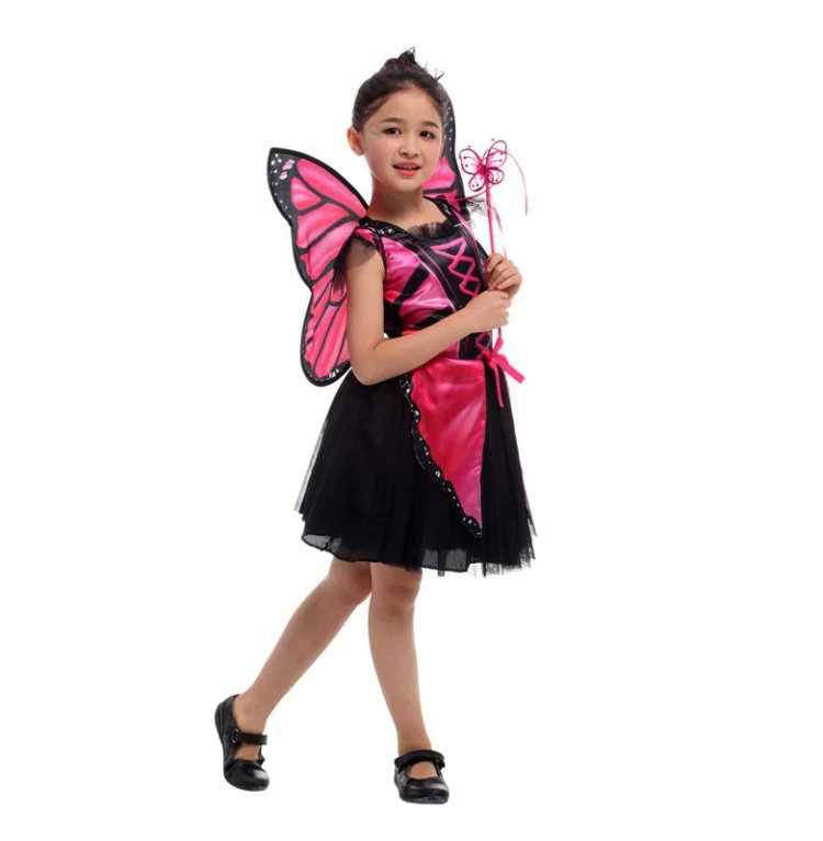 Umorden Ladybug Butterfly Fairy Costumes Girls Kids Forest Woodland Green Elf Costume Cosplay Fantasia Dress for Girl