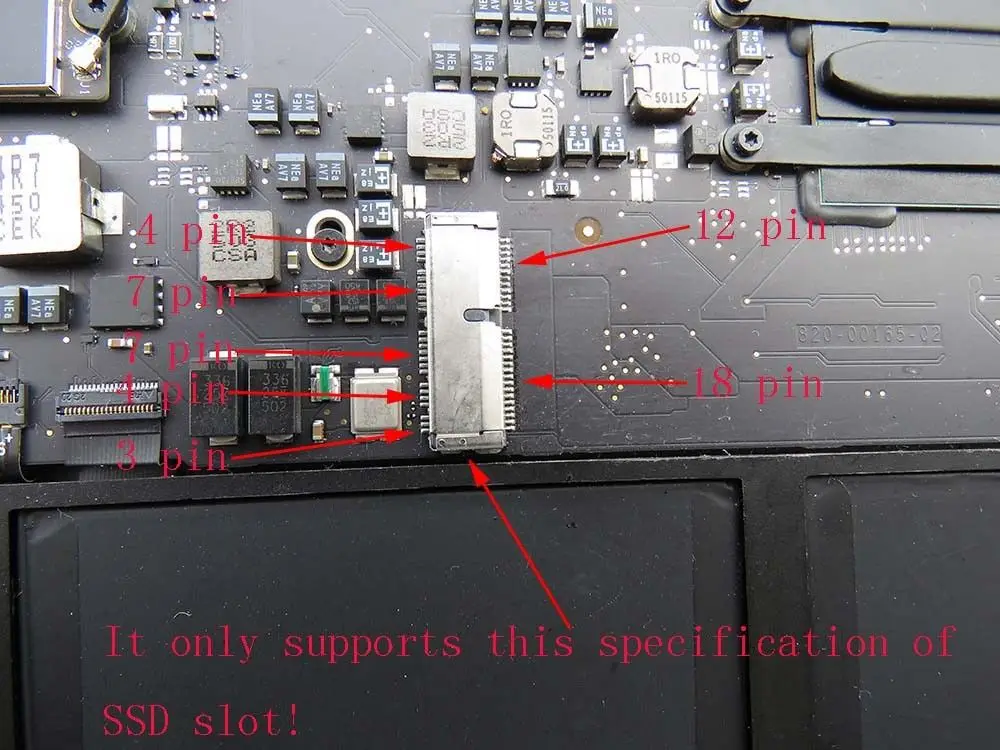 PCI E x4 M.2 NGFF к SSD адаптеру для 12 + 16pin 2013 2014 2015 Mac Book Air A1465 A1466 A1398 A1502 1x|Сетевые карты| |
