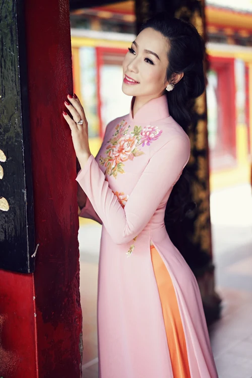 Aodai вьетнамская одежда cheongsam aodai вьетнамское платье вьетнамское традиционное платье cheongsam Современное женское aodai ao-dai розовое