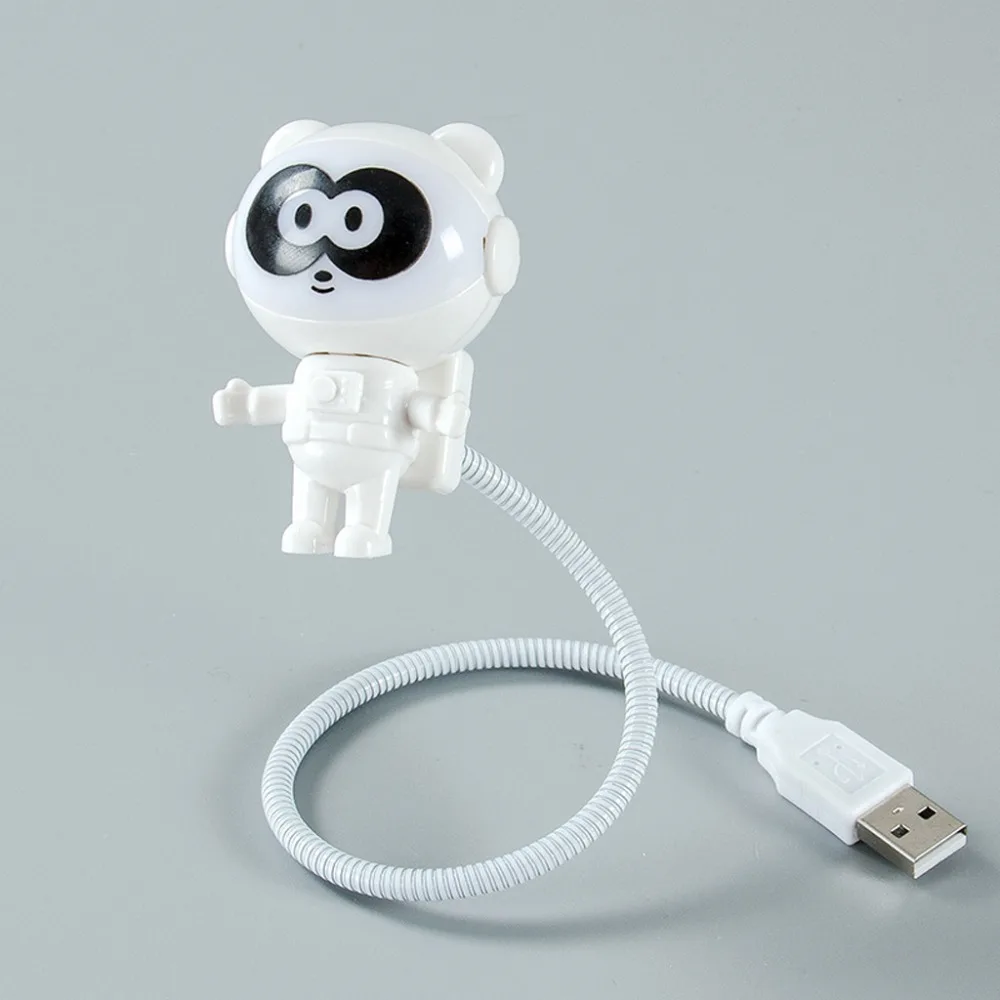 Гибкая симпатичная панда с питанием от USB мини светодиодный ночник с выключателем включения лампа для ламп накаливания для портативных ПК зарядное устройство