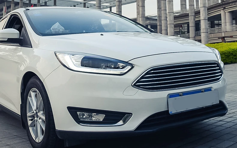Светодиодные полосы передние лампы для Ford Головной фонарь с фокусом в сборе Биксеноновые линзы двойной луч HID