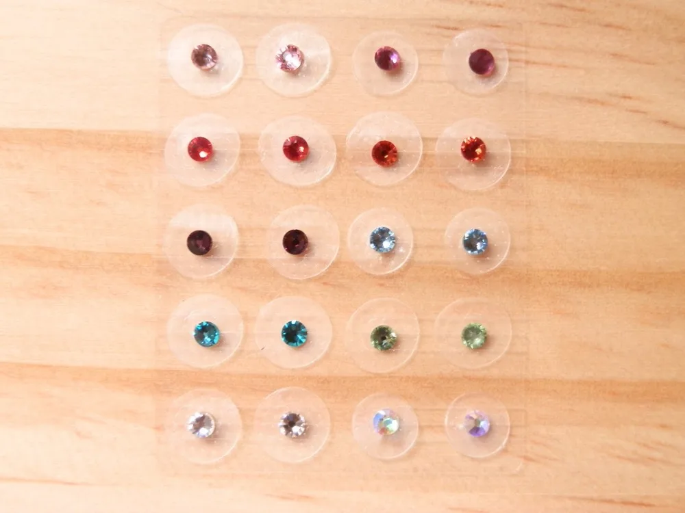 Crystal magnetic ear acupressure  ear seed  Colored Crystal  for weight loss diet anxiety smoking etc  20 pcs pellets