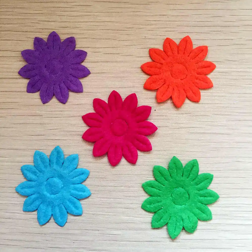 Mix 100pcs 32mm Nonwoven Flower Applique Patches Felt Accessories Diy