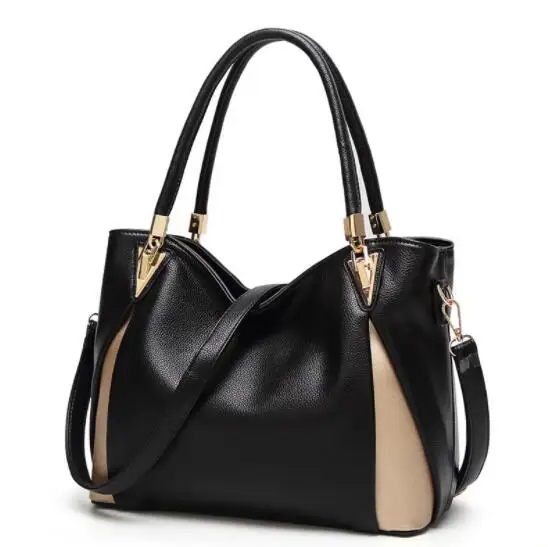 Сумки для женщин, роскошные сумки, женские сумки, дизайнерские сумки через плечо, Дамская ручная сумка, кожаная сумка, FC-114 - Цвет: Черный