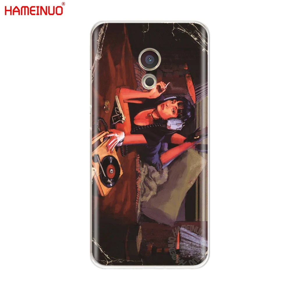 HAMEINUO Pulp нимация дымовой пистолет девушка Обложка для Meizu M6 M5 M5S M2 M3 M3S MX4 MX5 MX6 PRO 6 5 U10