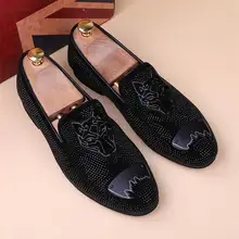 Errfc Лидер продаж Для мужчин Повседневное Удобная обувь модная обувь на подъеме со стразами очаровательные волк рисунком Самурай слипоны на плоской подошве; Лоферы для мужчин; большие размеры 38-43