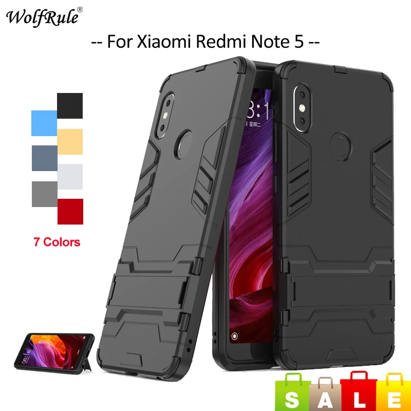 

For Fitted Cases Xiaomi Redmi Note 5 Pro Case TPU & PC Holder Bumper Housings Phone Case For Xiaomi Redmi Note 5 Cover 5.99''