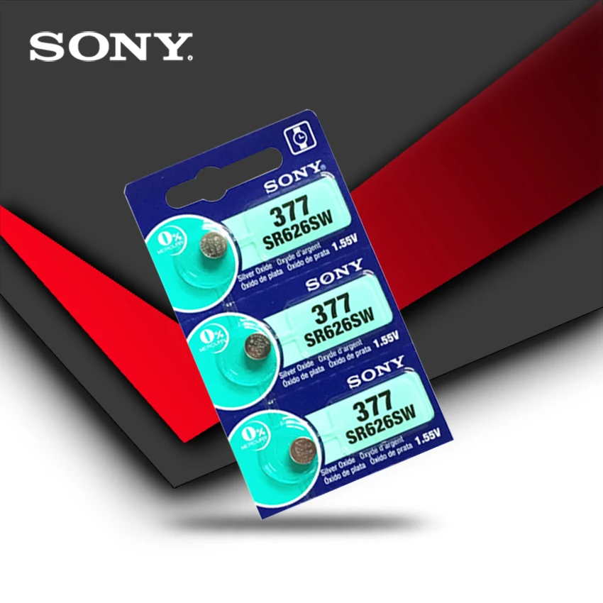 5 шт. Новинка sony 377 SR626SW SR626 AG4 1,55 в оксид серебра часы батарея SR626SW 377 Кнопка монетница Сделано в Японии