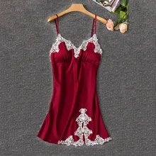 Daeyard Silk Nightgown Fashion V-Neck Sexy Lace Trim Dress For Women Summer Night Dress Sleepwear Appliques Sleepshirt Home Wear Daeyard Silk Nightgown Fashion V-Neck Sexy Lace Trim Dress For Women Summer Night Dress Sleepwear Appliques Sleepshirt Home Wear