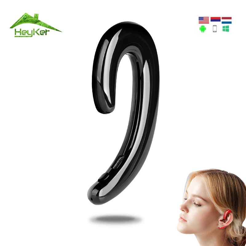 

K8 Bone Conduction Single Earphones Sports Bluetooth Headsets Hands free Car Driver Earpieces Earhook Wireless Earbuds With Mic