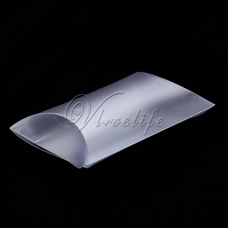 

60pcs Matte PVC Pillow Box Shape Gifts Box Party Candy Box Jewelry Packaging Wedding Party Favor Supplies 9cm x 6.5cm x 2.5cm