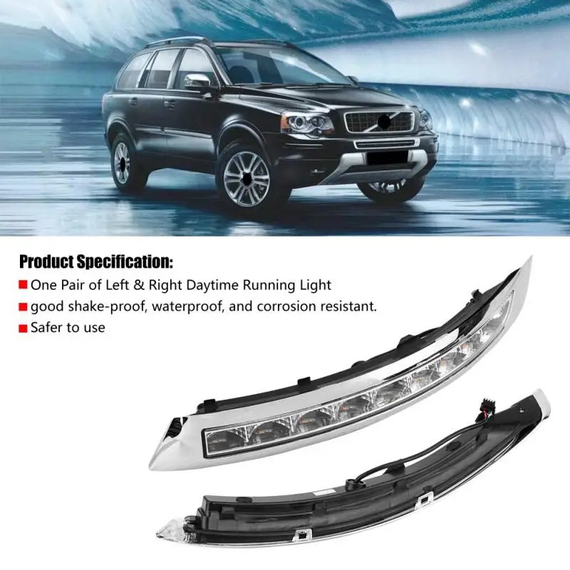 1 Pair Car Daytime Running Light Turn Signal Dual Model DRL LED Lights for Volvo XC90 07 08 09