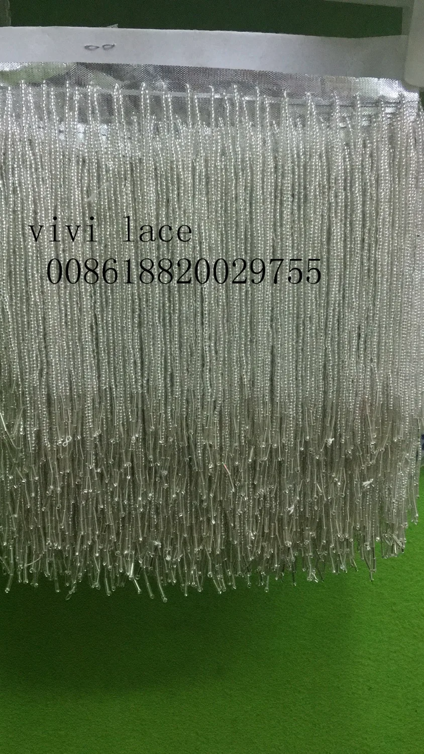 Best yy004 5yards bag ribbon silver beads tassel fringe 20cm width for wedding bridal gown dress sawing party