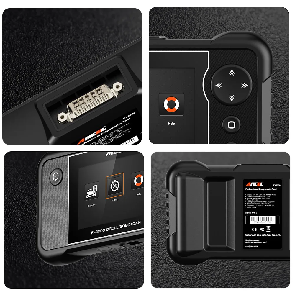 Ancel FX2000 четыре системы OBD2 автомобильный сканер двигателя ABS SRS на Mulit языки OBD 2