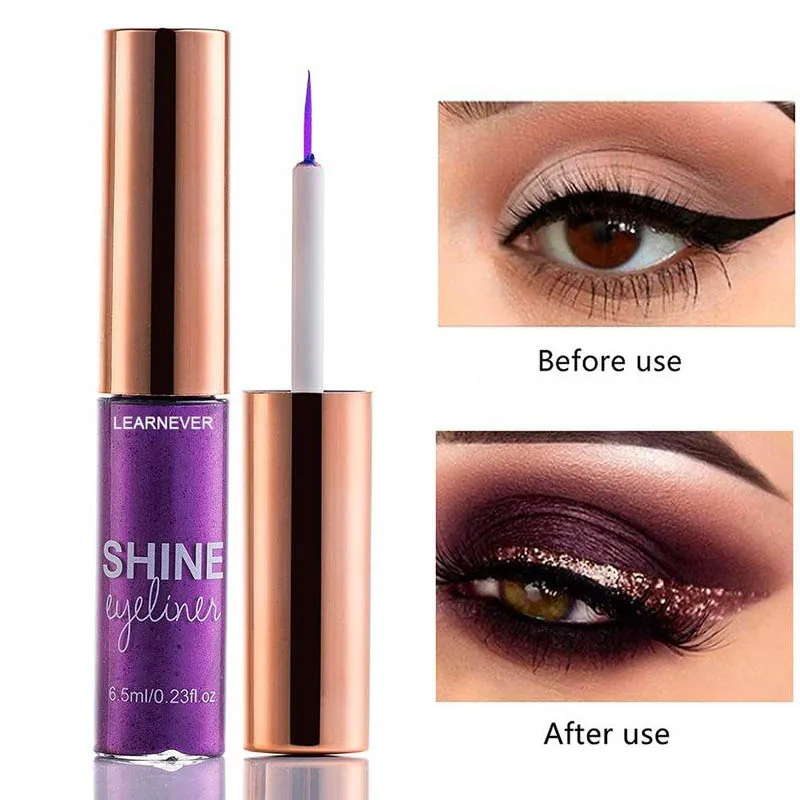 5 цветов Жидкий блеск Тени для век Красота мерцающий подводка для глаз для легкой носки Водонепроницаемый Жидкий подводка для глаз макияж