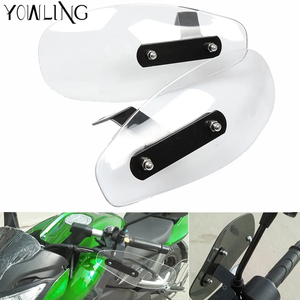 

motorcycle wind shield handle hand guard ABS transparent handguards FOR Yamaha Suzuki Ducati Monster M900 M1100S GT1000 MTS1100