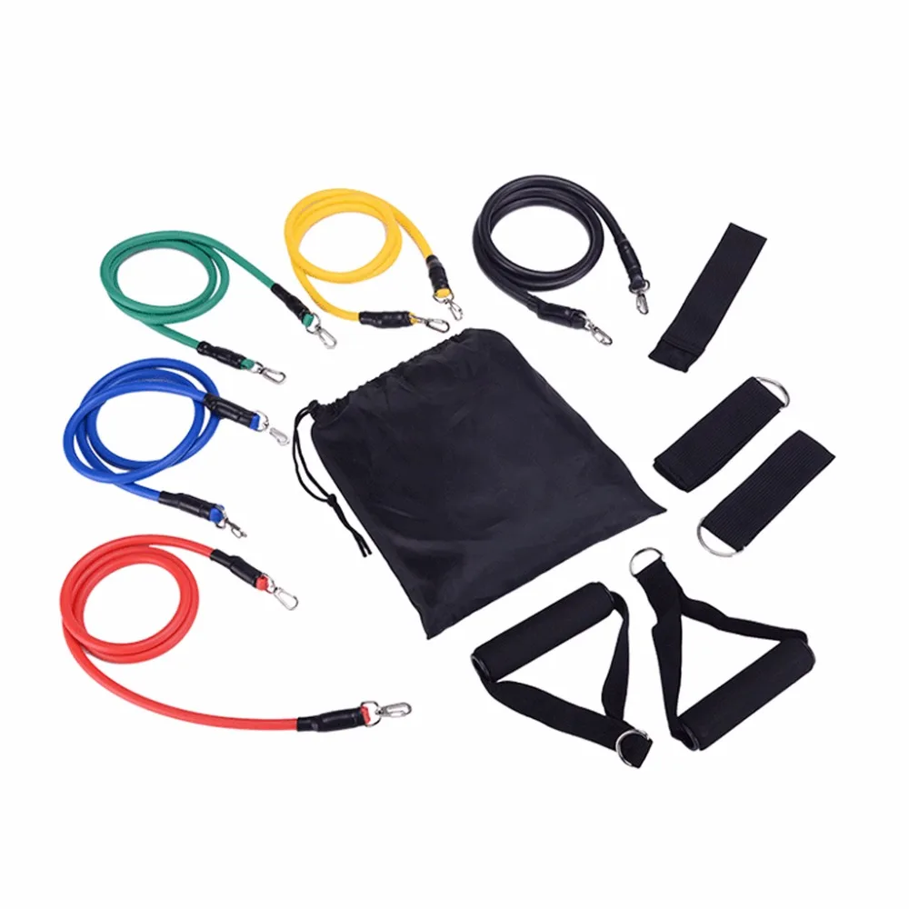 11 Pcs Resistance Band Set Workout Exercise Strap Door Anchor Handle