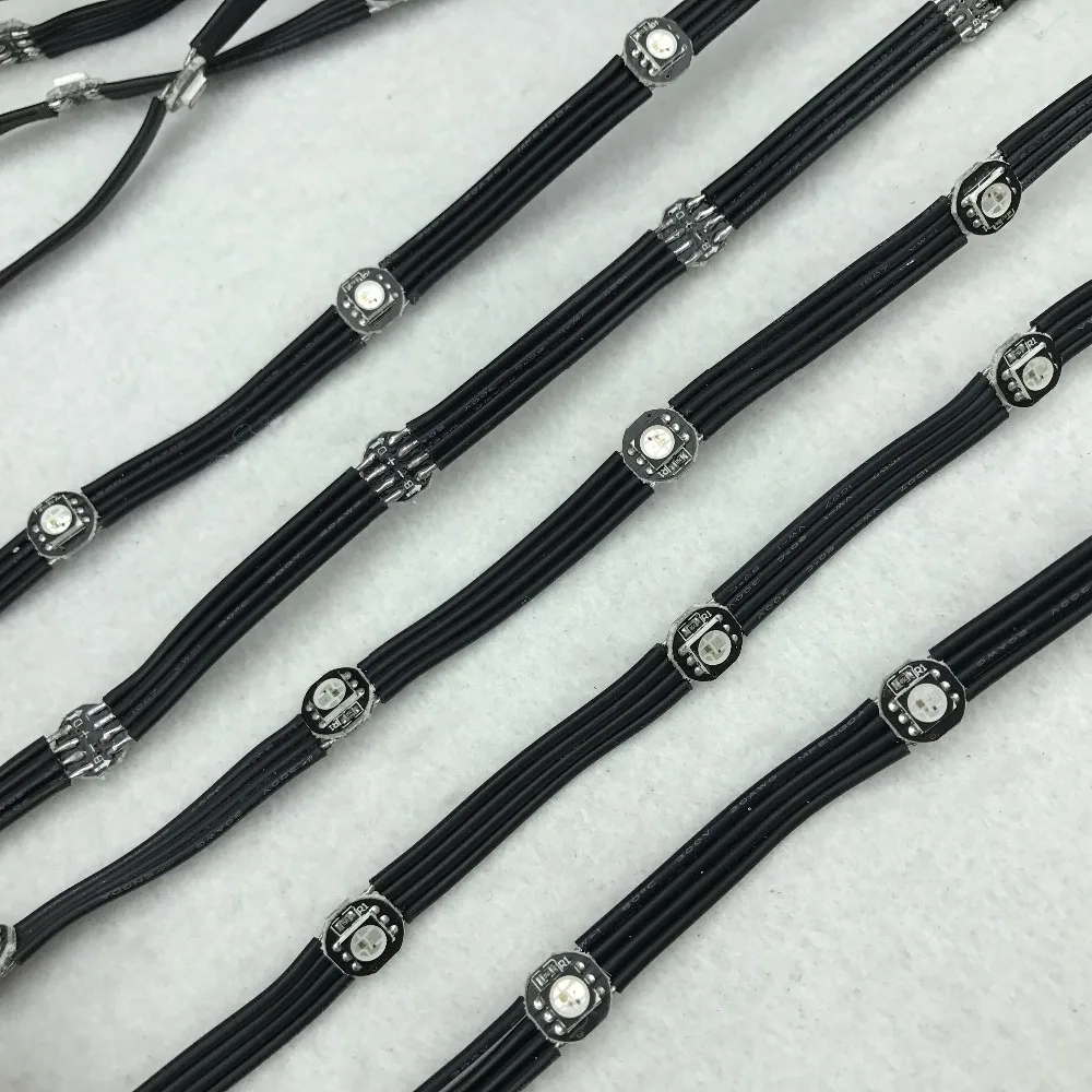 

5cm wire spaicng black wire DC5V WS2813 addressable rgb pixel string light;100pcs/string;non-waterproof