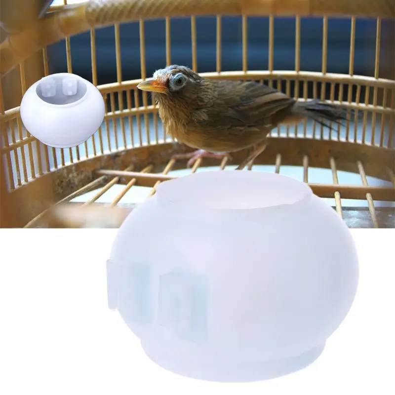 Plastic Bird Feeder Food Water Bowl Parrot Pigeons Cage Sand Cup
