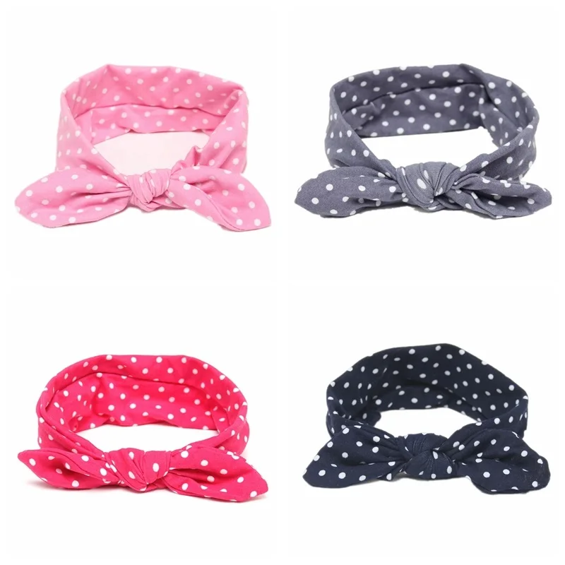 Naturalwell Kids headband Girls Knot Head wraps Child Top Knot Headbands girls Turban Bandana Dot hair gift Photo Prop HB552