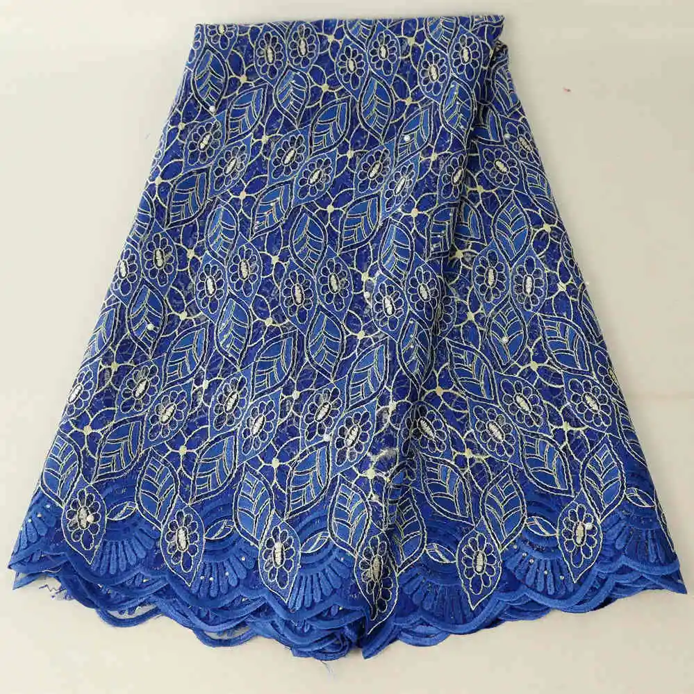 Лучшая, французская кружевная ткань, высокое качество, африканская бисерная кружевная ткань, нигерийский тюль, сетка, кружевная ткань для свадьбы - Цвет: royal blue